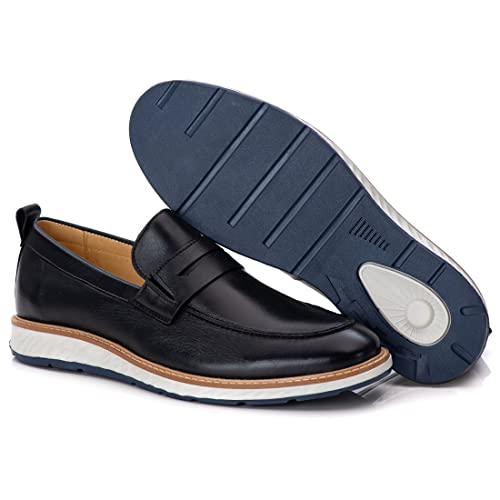 Sapato Casual Masculino Iate Slip On Loafer Elite Couro Premium cor:Preto;Tamanho:41