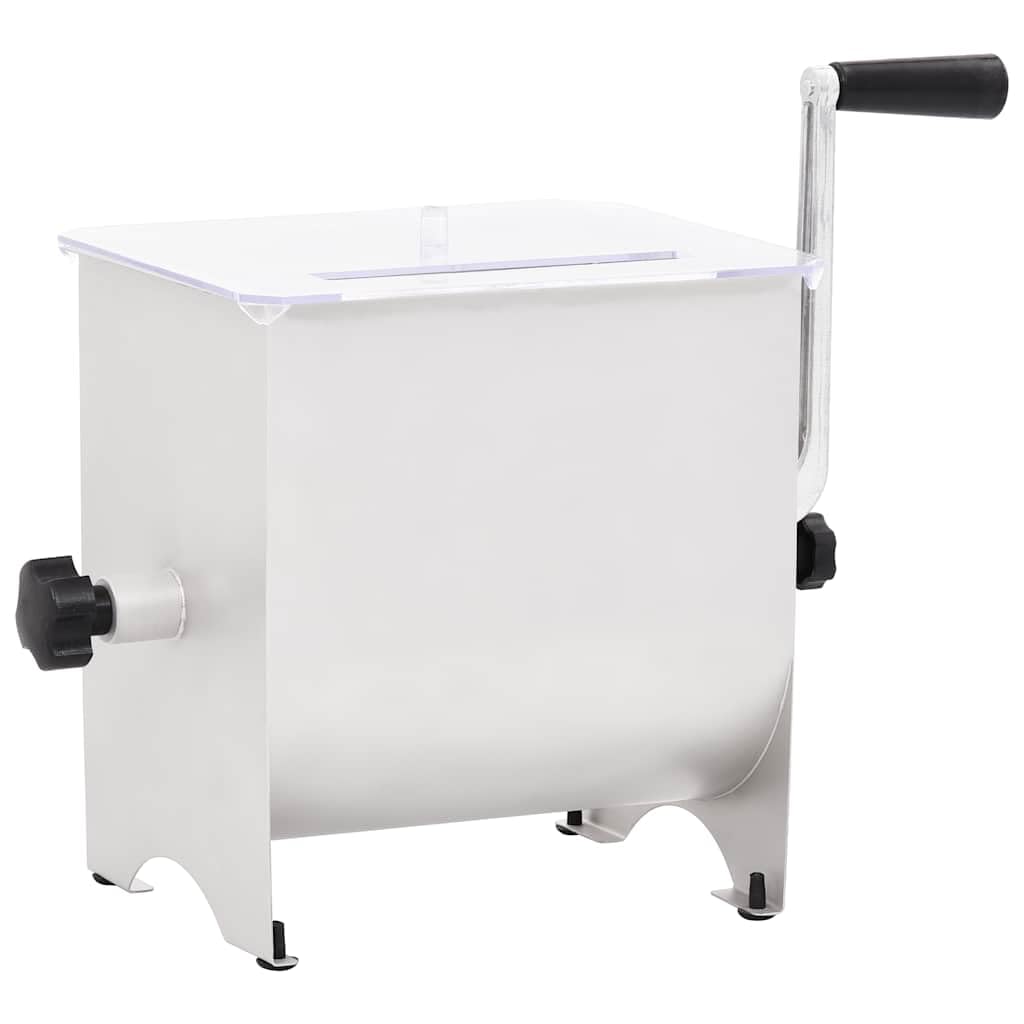 Ręczny mikser do mięsa ze stali nierdzewnej, srebrny, z pokrywką, pojemność 5 kg, 4 ostrza miksera, robot kuchenny do mielonego mięsa, kiełbasy i suszonego mięsa, idealny do gospodarstwa