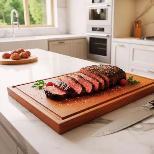 Tábua de Carne Churrasco Madeira Maciça, 60x40 cm, Grossa, Robusta, Premium