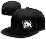 Flat Bill Hat for Men Rock N Roll Caps Hip Hop Hats Classic Skull Earphone Black Snapback Hats for Boys Teen Flat Brim Adjustable Baseball Cap Snap Backpack Dj