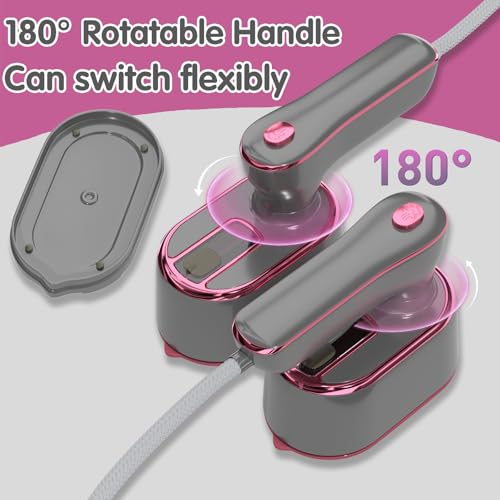 Image of Travel Steamer Iron for Clothes Mini - Portable Ironing Machine Travel Small Size Portable Steamer Travel College Dorm Home Essentials (LightGrey)