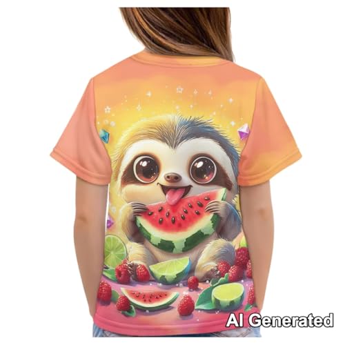 Image of Xhuibop Kids Tshirts Girls Boys 3-16 Years Summer Clothes for Teens Loose Fitting Tops