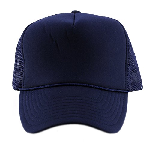 Image of NYFASHION101 Plain Mesh Trucker Hat - Breathable 6-Panel Daily Snapback Cap, Customizable Ideal for DIY Embroidery & Patches