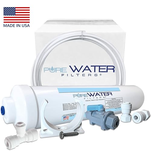 Inline Water Filter Kit for Ice Makers with 1/4