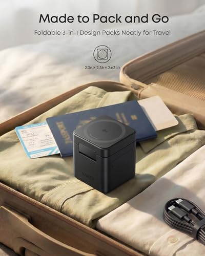 Image of Anker 3-in-1 Cube Wireless Charger, Qi2 MagSafe-Compatible Charging Station, 15W Foldable Fast Charging Stand for iPhone 17 /16, Apple Watch, AirPods (Adapter Included, Non-Battery)