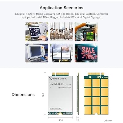 Waveshare Quectel RM530N-GL IoT 5G Global Band Module, 5G Sub-6G & mmWave Module, M.2 Form Factor with 3GPP 5G Release 16 Specification
