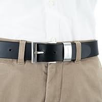 Pierre Cardin Leder-Gürtel Herren 40 mm breit, Gürtel Herren Vollledergürtel schwarz/braun, Größe/Size:Bundweite 110 cm Gesamtlänge 125 cm W 43.3 XL, Farbe/Color:schwarz – Ansicht 4