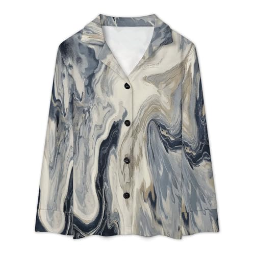 Pyjama femme printemps été à imprimé marbre ensemble 2 pièces