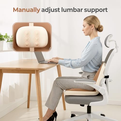 Image of FLORICH 2 in1 Truck Seat Cushion and Lumbar Support Pillow Memory Foam Car Seat Cushion with Adjustable Strap for Truck Driver Long Drives, Fits Semi Truck Seat,Car,Office&Gaming Chair(Brown)