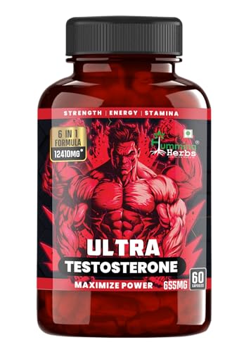 Humming Herbs Ultra Testosterone Booster with Tongkat Ali, Horny Goat Weed, Tribulus, Arginine | 6in1 | 12410 eqv | Boost Muscle Growth, Energy and Performance Humming Herbs Ultra Testosterone Booster with Tongkat Ali, Horny Goat Weed, Tribulus, Arginine | 6in1 | 12410 eqv | Boost Muscle Growth, Energy and Performance