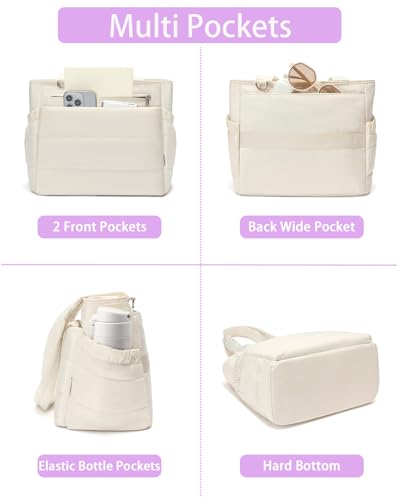 Lunch Box Tote Bag - Versatile Soft Insulated Lunchbox for Women - Lightweight Stylish Simple Lunch Pail Reusable Large Cooler Bag for Adults Work Office Camping Picnic Travel Outdoor Trips White 10L — view 2