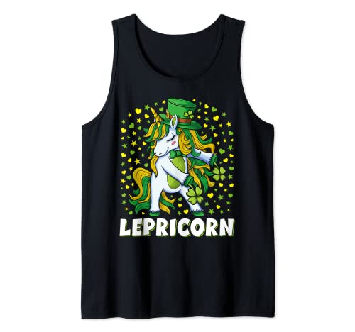 Flossing Unicorn Magical St Patricks Day Lepricorn Girl Camiseta sin Mangas
