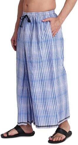 Gowri Tex Elastic Premium Cotton Lungi with Dual Packet Pack of 1