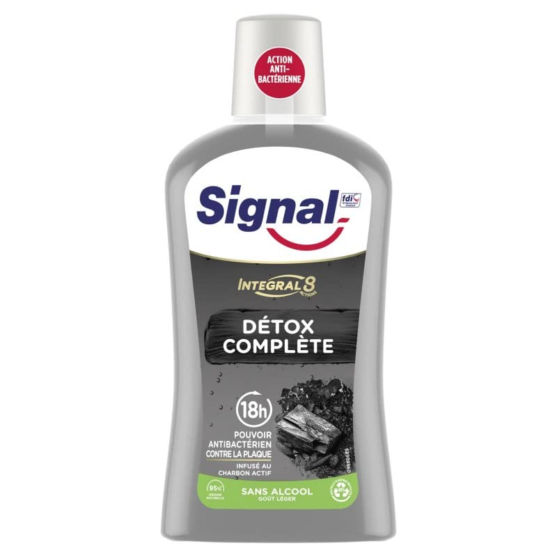 SIGNAL Integral 8 Bain de Bouche Détox Complète 500ml - Soigneusement formulé pour une hygiène buccale optimale. Rafraîchit l'haleine et renforce les - Le Lot De 3
