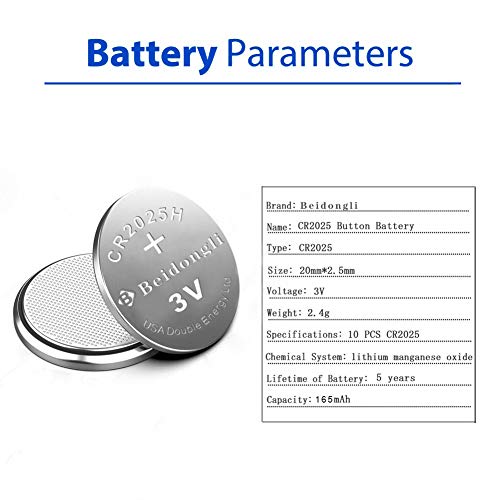 Beidongli Cr2025 3V Lithium Coin Battery (10-Batteries)【5-Year Warranty】 #TOP3