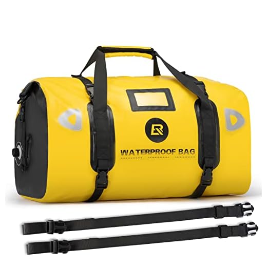 ROCKBROS Waterproof Duffel Bag 60L Motorcycle Travel Dry Duffel Bag for Motorcycling Boating Kayaking Camping Fishing Outdoor Adventure for Men Women