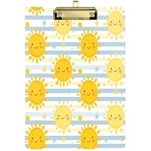 Blueangle Cute Sunshine Decorative Clipboard 9x12.5 Inch - Multi-Purpose Writing Board with Low Profile Gold Clip for School, Office, Nurse, Art & Business26