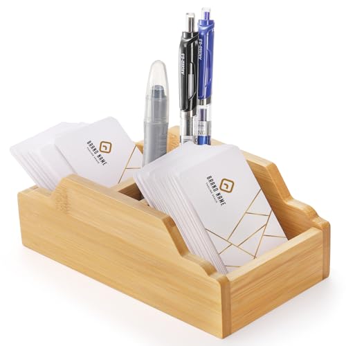 Dicunoy 2 Pack Small Sugar Packets Holder, Bamboo Tea Bag Organizer, 4 Sectionals Tabletop Organizer Caddy for Honey Sticks, Stir Sticks, Sweetener, Coffee Stirrers, Church Kitchen, Countertop