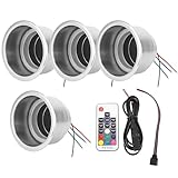 Acouto LED Cup Holders for Car 4pcs DC 12V Stainless Steel RGB LED Car Beverage Bottle Cup Drink Holders with Remote Control for Marine Boat RV Truck