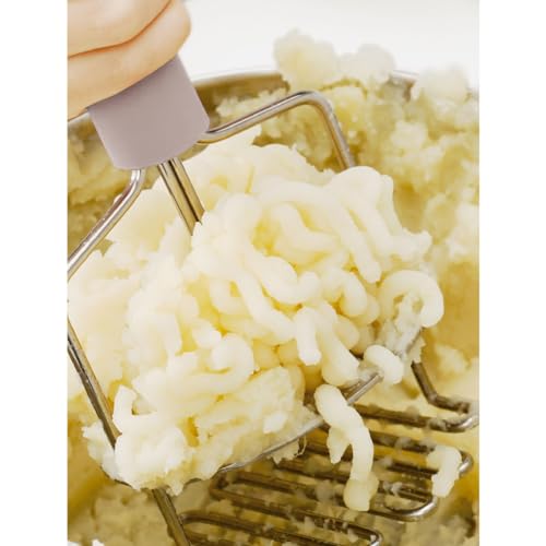HIC Kitchen Dual-Action Potato Masher and Ricer, 18/8 Stainless Steel - Thumbnail 2