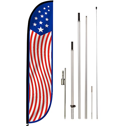 LookOurWay Feather Flag Set, 12 ft Advertising Flag with Fiberglass