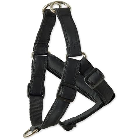 Pet Passion Adjustable Recycled Ribbon Dog Harness for All Pet Breeds, Black, Small Cover