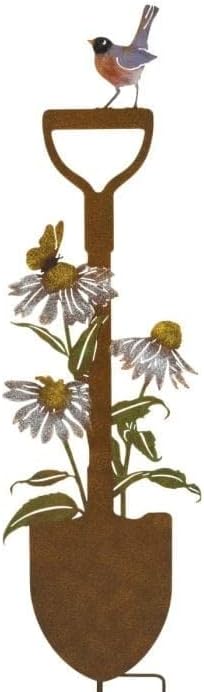 Rustic Shovel Stake Black Eyed Multi Color Metal
