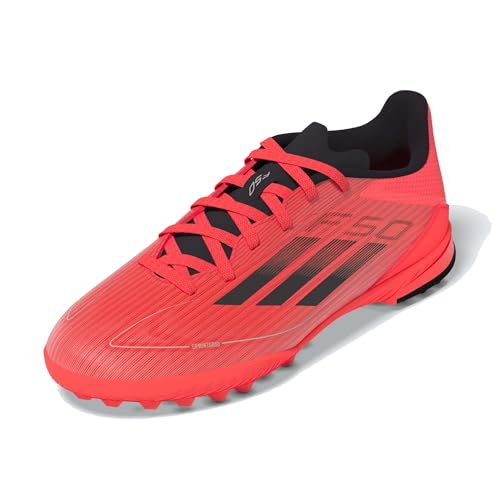 adidas Tênis infantil unissex F50 League Turf, Turbo/Aurora Preto/Platin Metálico, 3 Little Kid