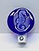Cobalt Blue Seahorse Up-Cycled Wine Bottle Bottom Handmade LED Night Light