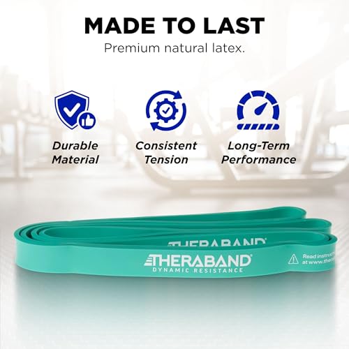 Image of THERABAND High Resistance Band, Medium Elastic Super Band for Full Body Workouts, Physical Therapy, Strength Training, Durable 41 inch Loop Exercise Band, 25 lb Resistance