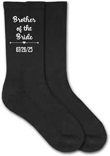 sockprints Brother of the Bride Socks - Personalized Socks with Wedding Date - Gifts for Brother on Wedding Day