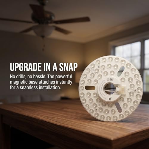 Image of 6.3-Inch 24W LED Ceiling Fan Light Kit Replacement, LED Light Engine Retrofit Panel, 3000K /4000K /6000K Daylight, Dimmable Circular LED Module for Flush Mount Ceiling Light, Magnetic Fast Installation