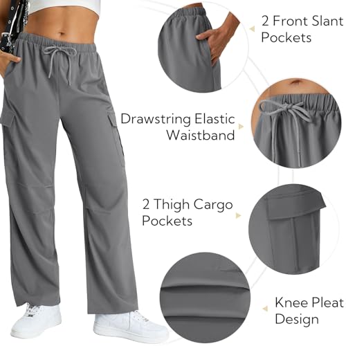 keriffe Women's Cargo Pants Quick Dry Lightweight Hiking Pants 4 Pockets — view 5