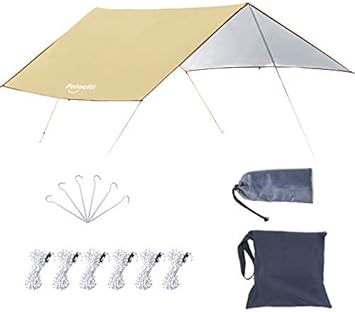 Amazon Fotociti 防水タープ 天幕 タープテント サンシェード ヘキサタイプ キャンプ アウトドア 軽量 防水 シェード 一人用 3x3m 3x4m 3x5m ソロキャンプ 日除け Uvカット 紫外線 遮熱 大型 Fotociti タープ