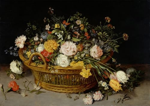 Pintura sobre lienzo Cesto di fiori el regalo artístico perfecto 60x90cm