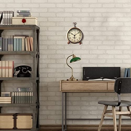 Attoe Gold Uhr, 5,2 Zoll Klassische Retro Tischuhr Europäischen Stil Vintage Stille Schreibtisch Wecker Nicht Ticken Quarzwerk Batteriebetrieben, HD Glaslinse, Leicht Zu Lesen (Araber)