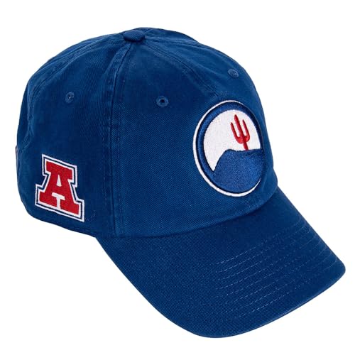 Desert Cactus University of Arizona Baseball Hat UA Wildcats Brimmed Embroidered Hats Cap Adjustable Cloth Strap Adult (Style J1 Vintage) Blue