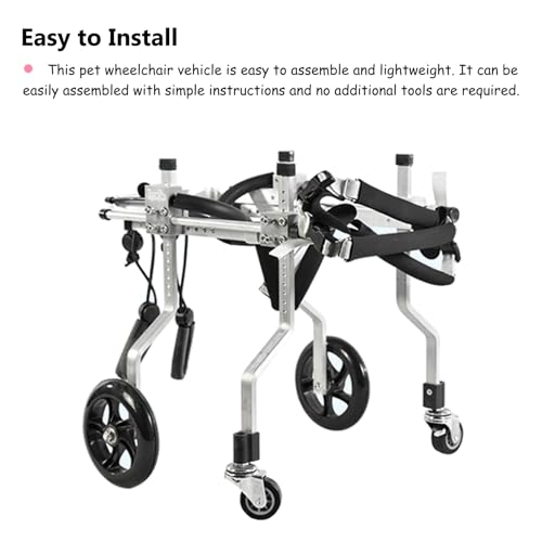 Silla de ruedas ajustable para perros con 4 ruedas de soporte completo 6