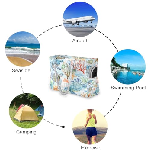 Image of senya Large Beach Bags Totes Swim Canvas Tote Shoulder Bag Water Resistant Bags for Gym Travel Daily