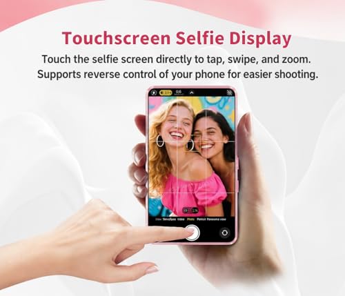 Image of Shimbol P4 Wireless Touchscreen Phone Monitor, 4 inch MagSafe Display | Full touch control, rear camera monitoring, low-latency WiFi, Bluetooth shutter, compatible with iPhone & Android for vloggin