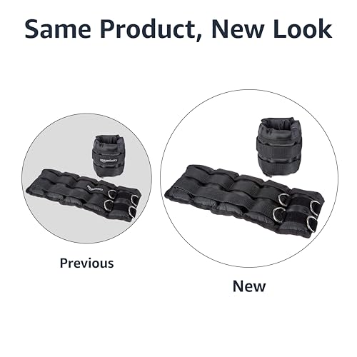 Image of Amazon Basics Adjustable Ankle Weights for Men & Women, for Workouts, Resistance Training, Walking, Black