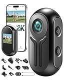 KLYMER Caméra Sport 2K Full HD, Mini Camera Sport WiFi, Caméra Casque Moto Grand Angle 120°, Caméras Embarquées pour Sport Extérieur, Camera Vlog, Dashcam Moto, Carte Mémoire 32 GB Incluse