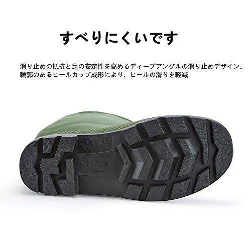 YiQi ウェーダー ウェーディングシューズ ハイ ウェダー ヒップフェルトウェダー 防水 釣り ウェーダー ラジアル ソール 渓流 海 田植え 鮮魚店 水回り 仕事 長靴 完全防水 釣り 漁業 ウェーダー ヒップウェーダー 厚手ポリエステル生地 厚めのラジアルソール 除草、除雪作業に (緑, SS（足サイズ:25〜25.5cm）) 6枚目