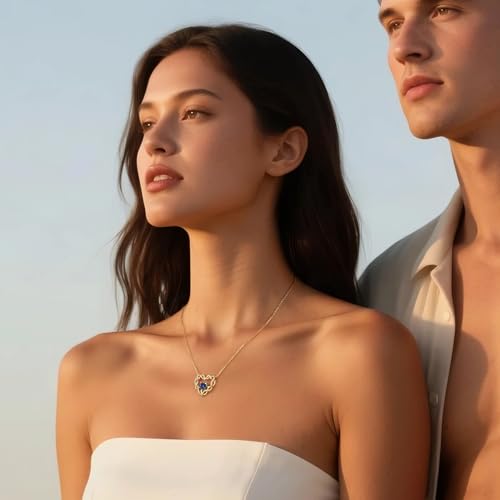 Kstyle 14K Gold Birthstone Pendant Necklaces for Women, Religious Birthday Gifts for Wife Daughter Sister Mom, Christian Crown of Thorns Jewelry Non Tarnish (925 Sterling Silver Base)4