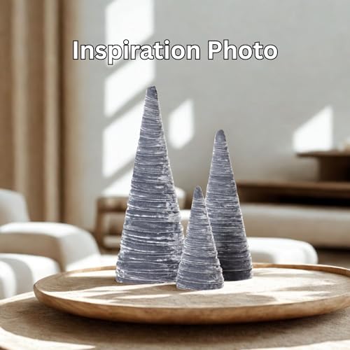 Image of Your Heart's Content Silver Velvet Trees Set of 4, Handcrafted Farmhouse, Valentine Tree Tabletop, Cozy Gift for, Modern Glam Wedding Decor, Elegant Mantle (Silver)