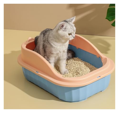 Bandeja para gatos con lados altos desmontable rosa miniatura 3