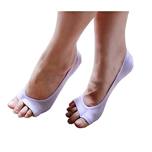 Image of seven wolves Womens Peep Toe Socks 6 Pairs, Toeless Cotton No Show Socks Non Slip Shoe Liner
