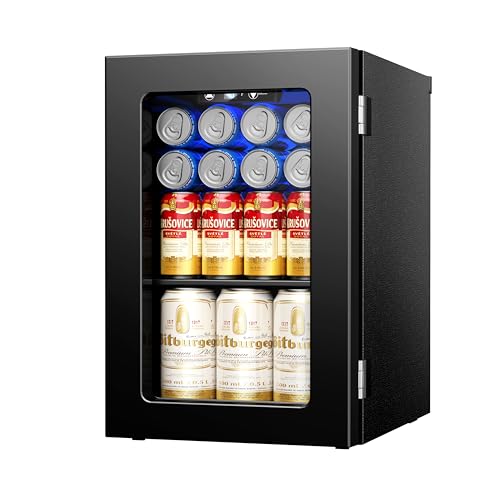 Icyglee 6 bottle and 6 can compact refrigerator in black
