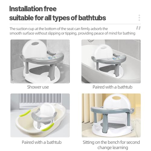Easyforall Foldable Baby Bath Seat, Non Slip Baby Bathtub Seat For Baby Sitting Up thumb #1