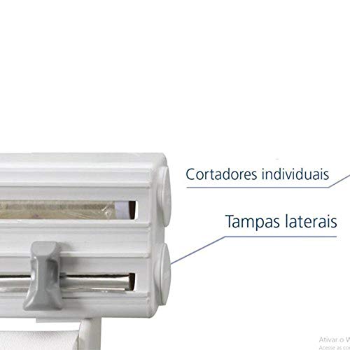 Porta Rolos Maxroll Organização 3 Suportes Papel Toalha Pvc E Alumínio
